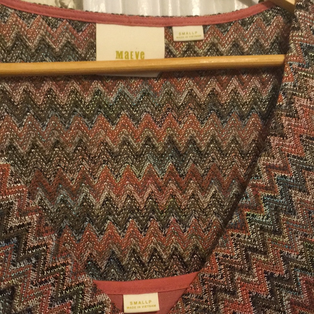 Maeve for Anthropologie chevron drop waist dress